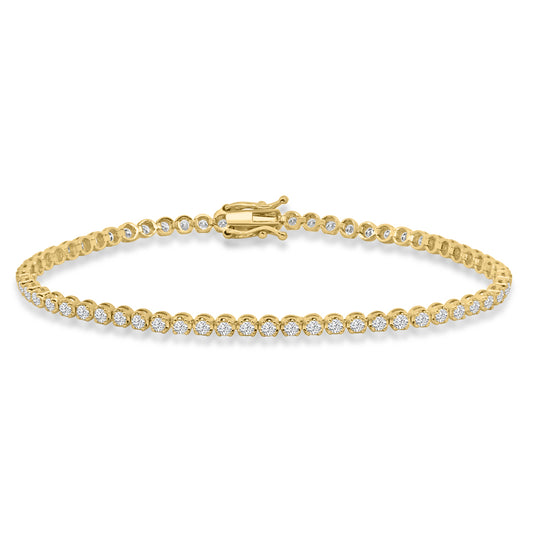 14KY Classic Standard 4 Prong 1.50 Ctw Diamond Tennis Bracelet in Crown Setting