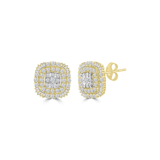 14TT 2CT DIA CUSHION AVATAR+ STUD EARRING