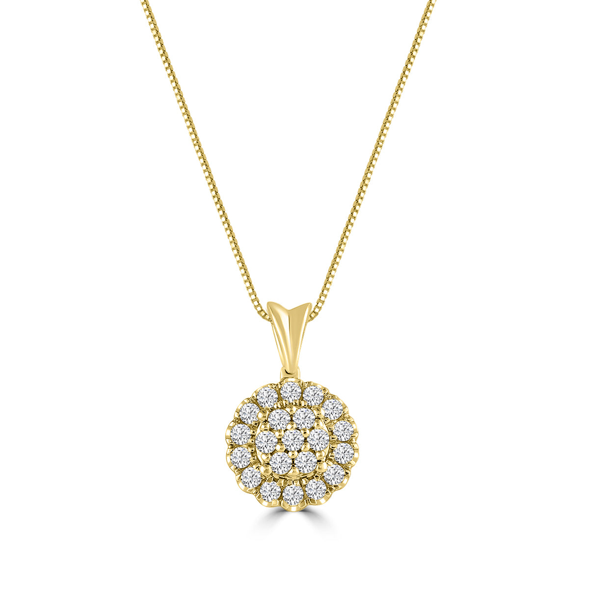 14KY 3/8 CTTW DIA SCALLOP PENDANT