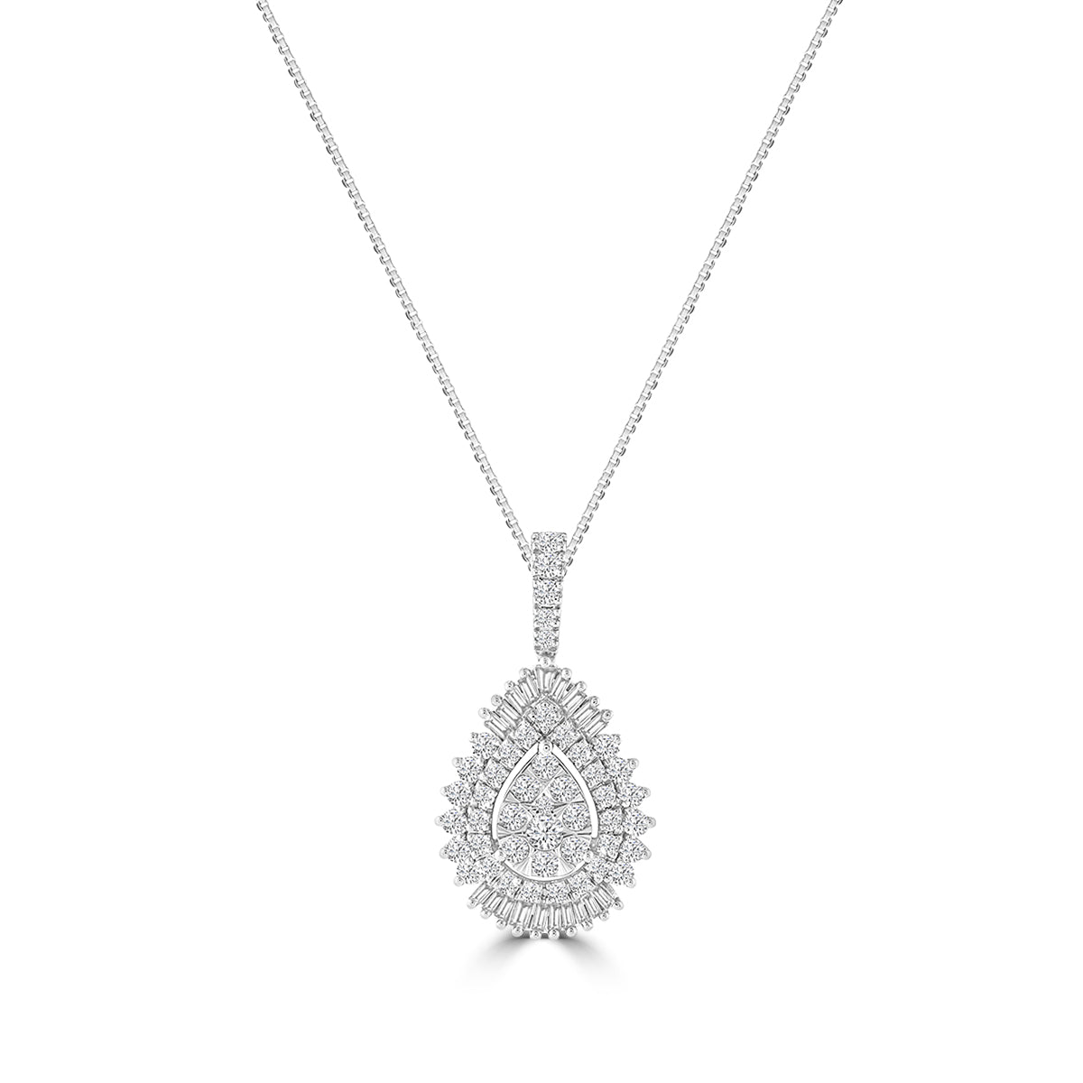 14KW 2CT DIA PEAR AVATAR PENDANT