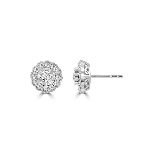 10KW 3/4 CTW RD FASHION EARRING WITH JBACK