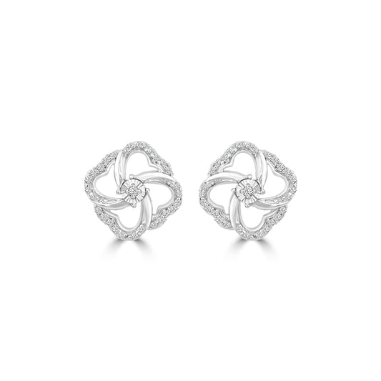 10KW 1/10 CTW RD FASHION EARRING WITH SINGLE CUT