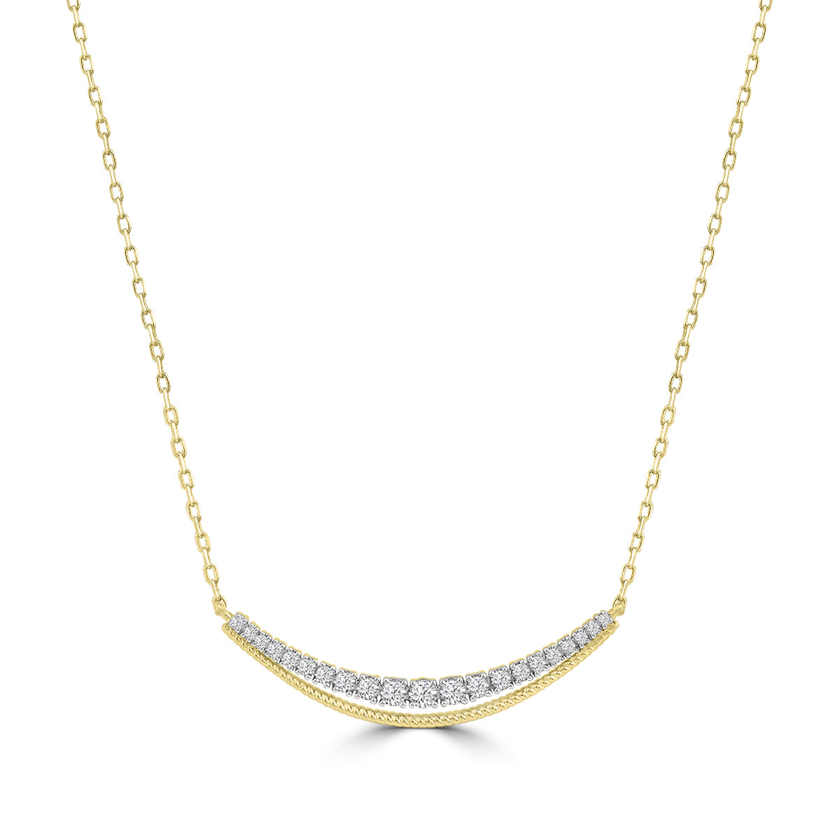 10KY 3/8 CTW RD MINI NECKLACE WITH CHAIN