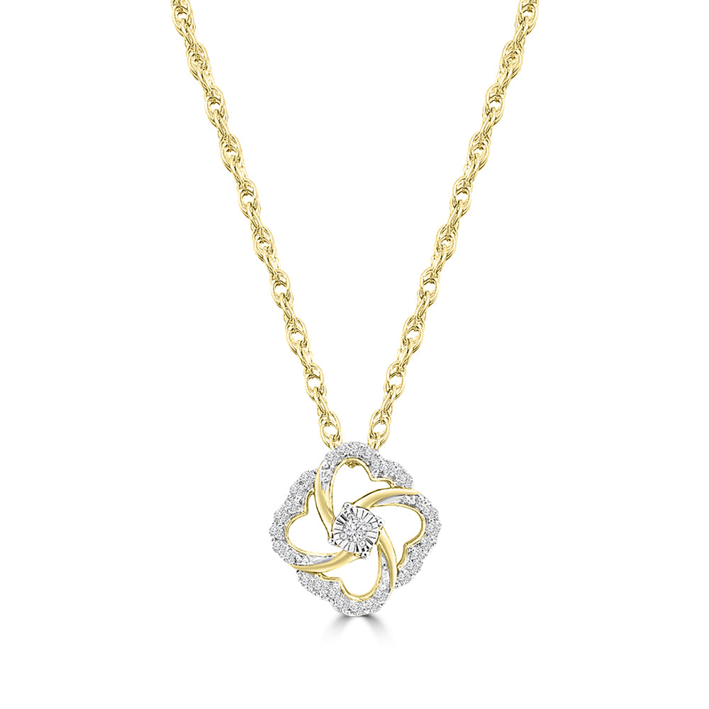 10KY 1/10 CTW RD FASHION PENDANT WITH SINGLE CUT