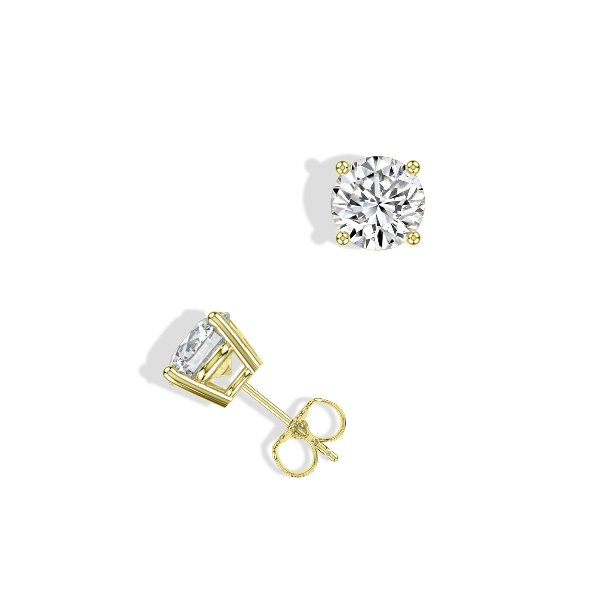 14KY Classic 4 Prong 1.20 Ctw Studs with Push Back