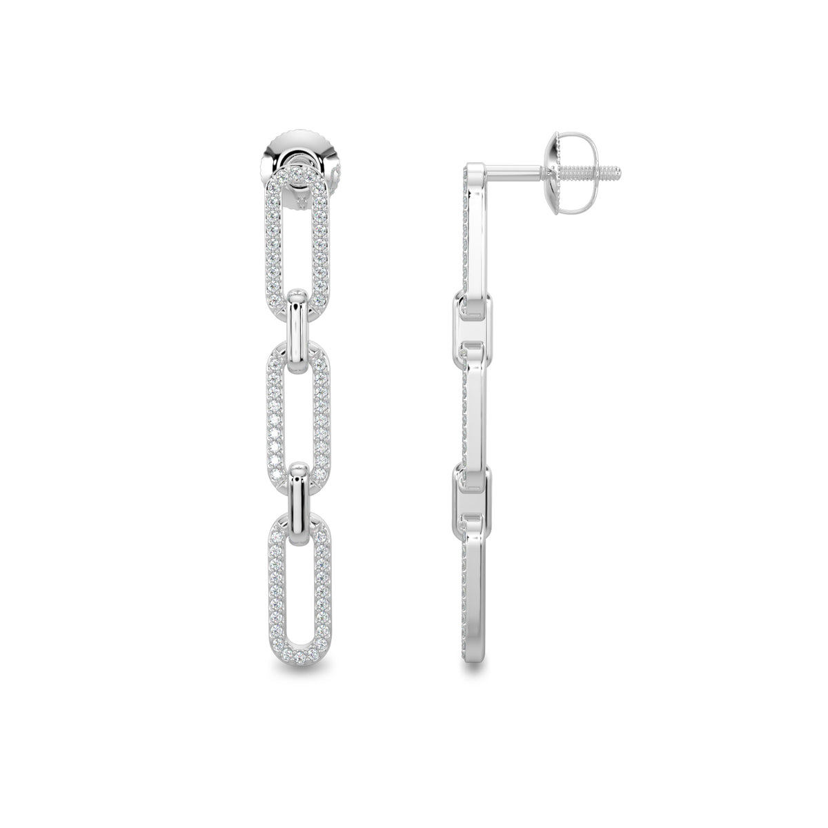 14KY 0.20 Ctw Diam Paperclip Earrings
