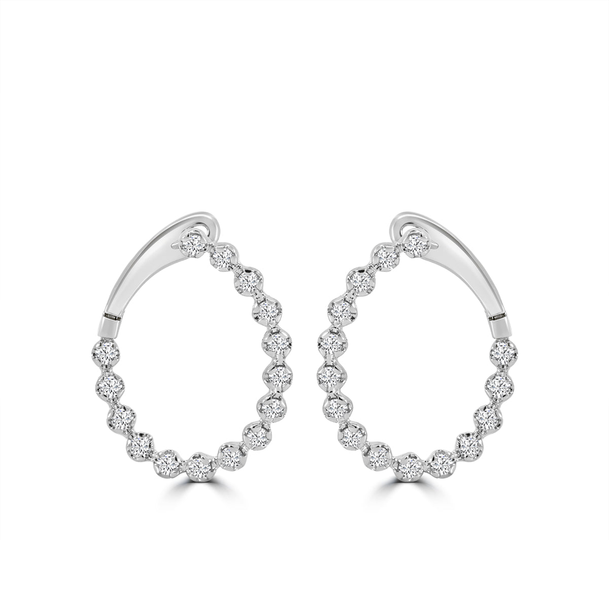 14KW 1.00 Ctw Diamond Circle Earring