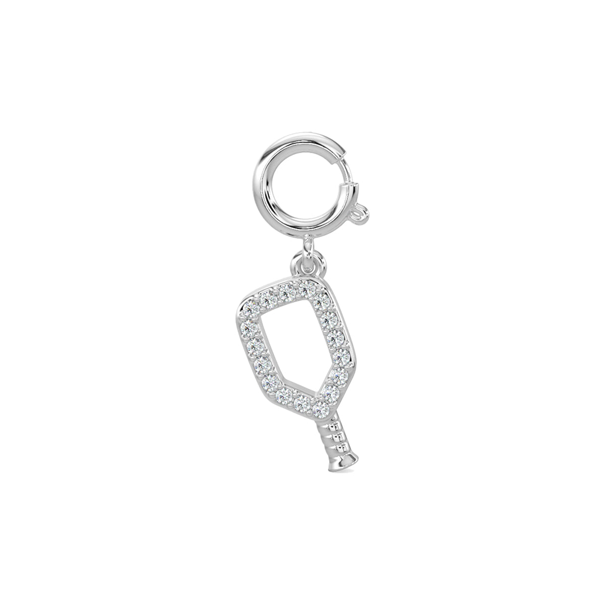 14KW 0.05 Ctw Pickleball Racquet Diamond Charm