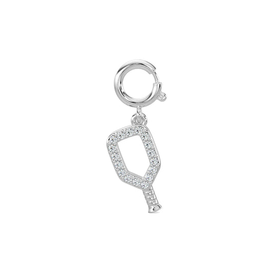14KW 0.05 Ctw Pickleball Racquet Diamond Charm