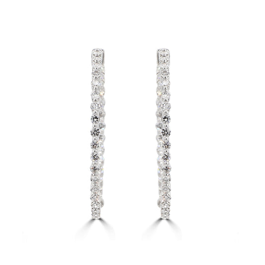 10KW 1 1/2 CT LGD HOOP EARRINGS IGL DIGI CERT