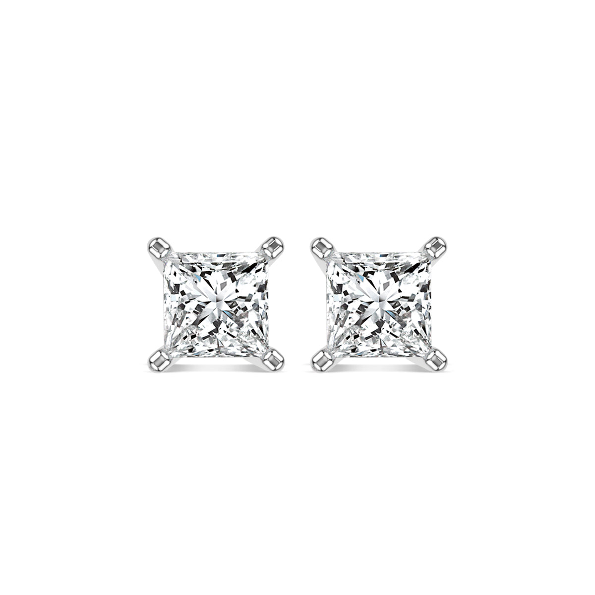 14KY Lab Grown Diamond Classic 4 Prong 2.00 Ctw Studs with Medium Push Back