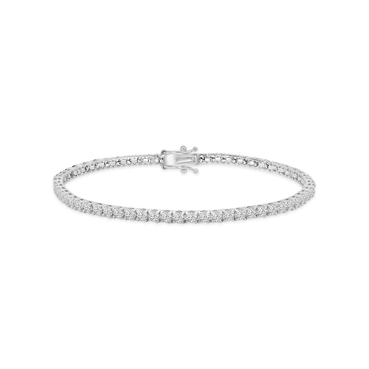 14KY Classic Standard 4 Prong 5.00 Ctw Diamond Tennis Bracelet