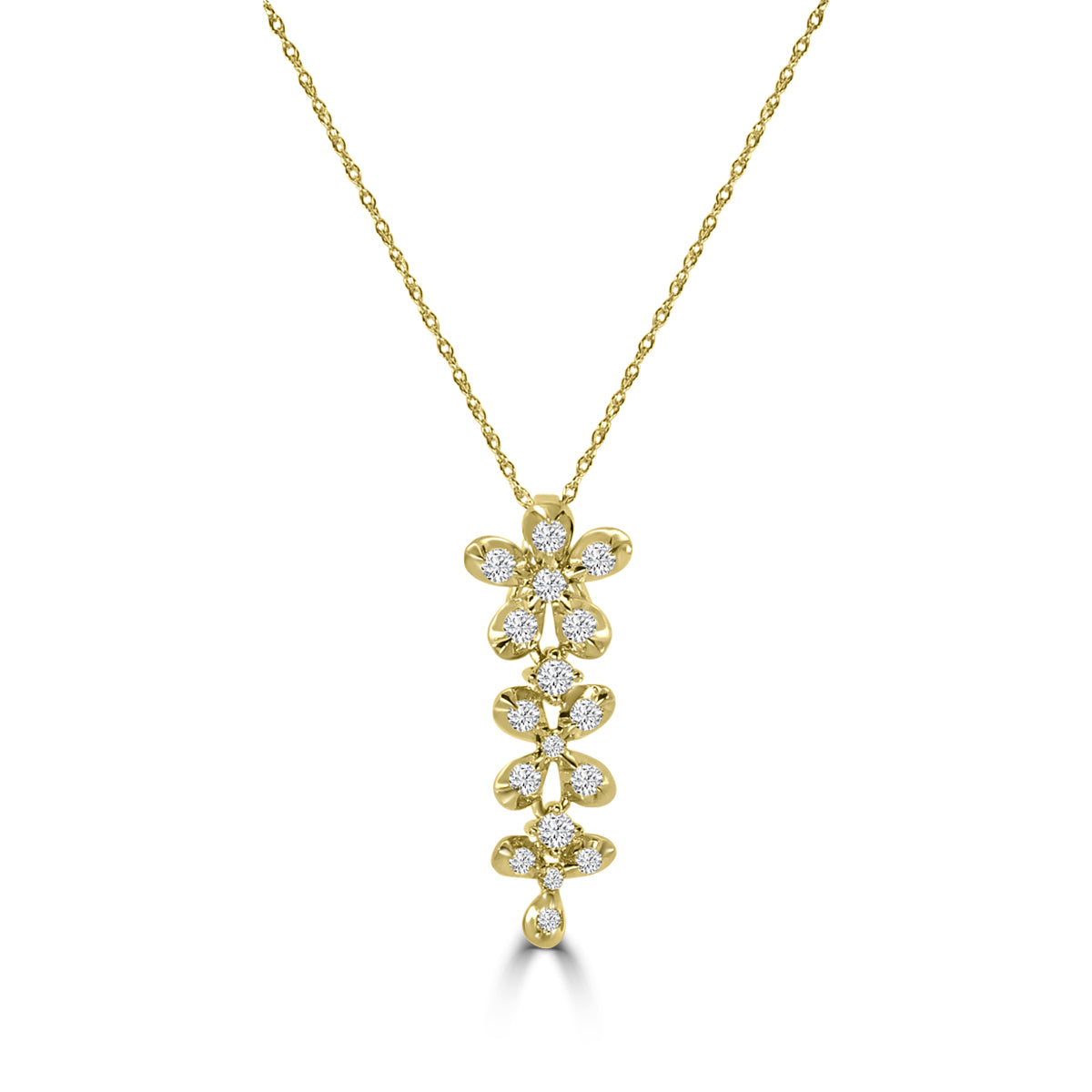 10KY 1/2CT LGD DIAMOND BLOSSOM PENDANT