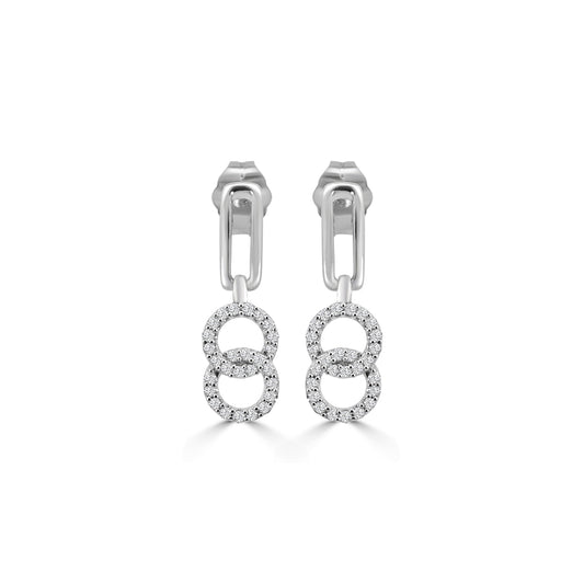 14KY 0.20 Ctw Interlocking Circle Earring