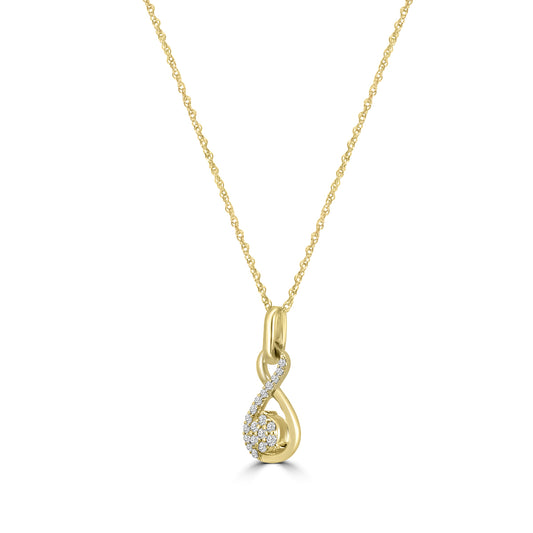 14KW 0.08 Ctw Diam Infinity Shape Cluster Necklace