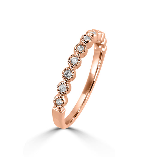 10KY 0.16 Ctw Milgrain Diamond Band in Crown Setting