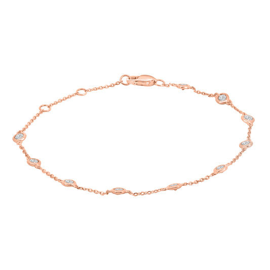 14KW 0.50 Ctw Diamond by Yard Bracelet with 10 STN