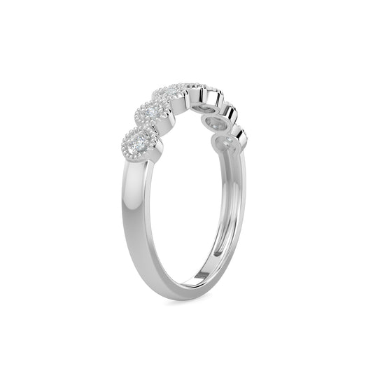14KW 0.10 Ctw Circle Shape with Milgrain Diamond Band