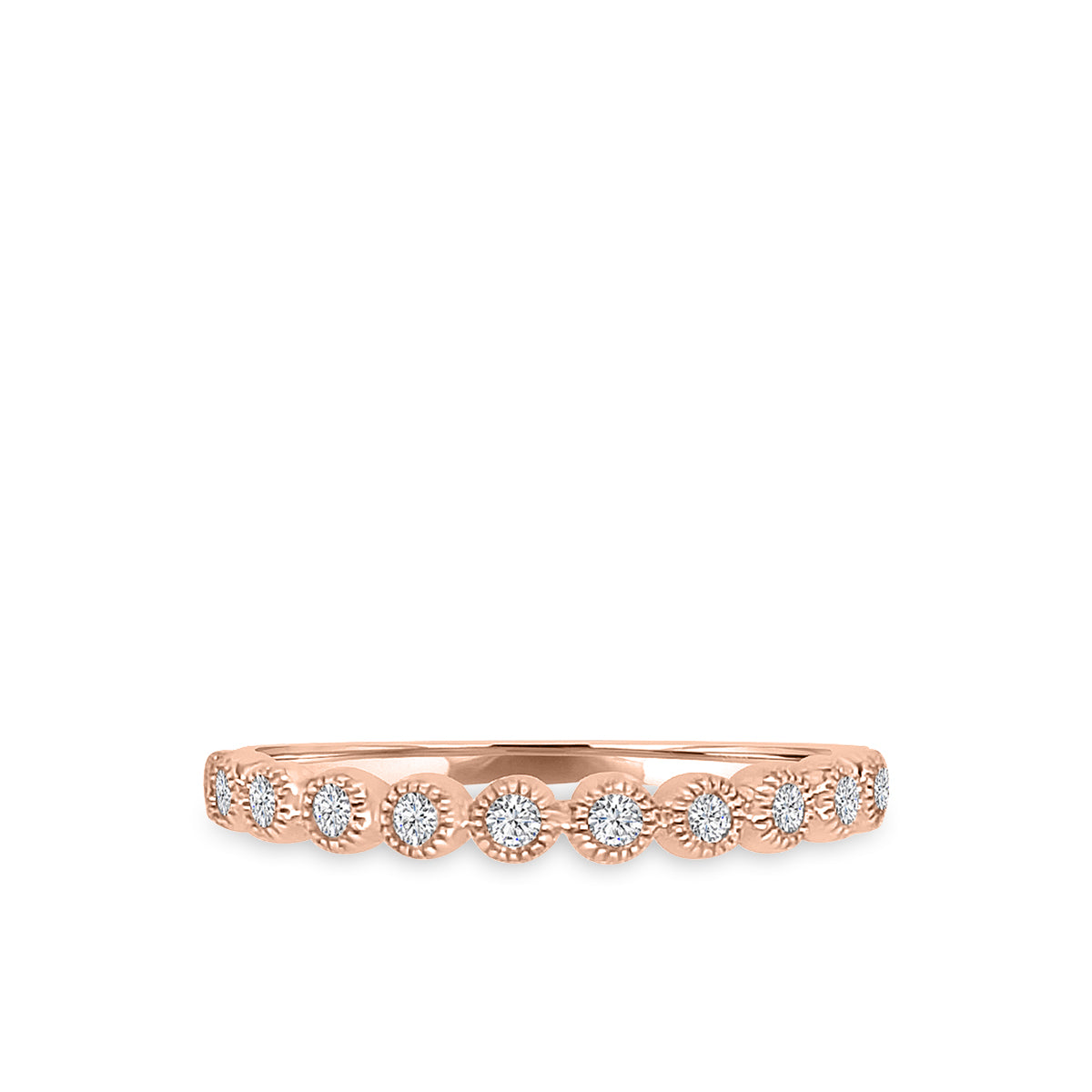 10KY 0.16 Ctw Milgrain Diamond Band in Crown Setting