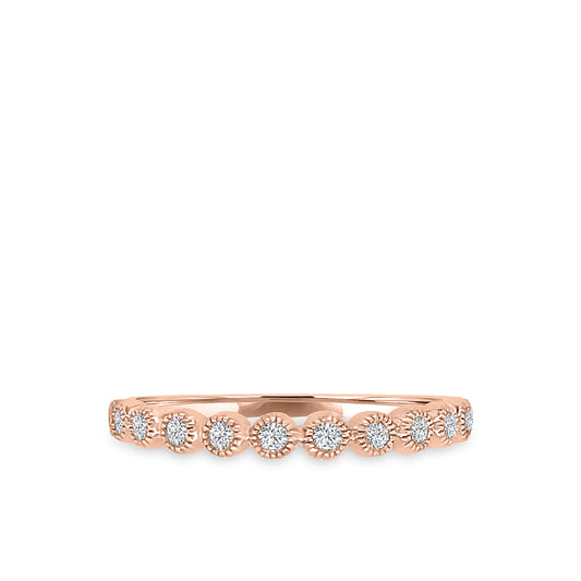 10KY 0.16 Ctw Milgrain Diamond Band in Crown Setting