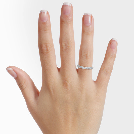 14KY 0.75 Ctw Diamond Band in U-Prong Setting