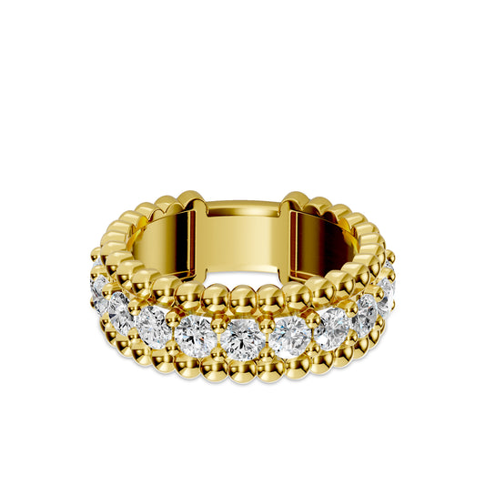 14KY 1.50 Ctw Beaded Diamond Band