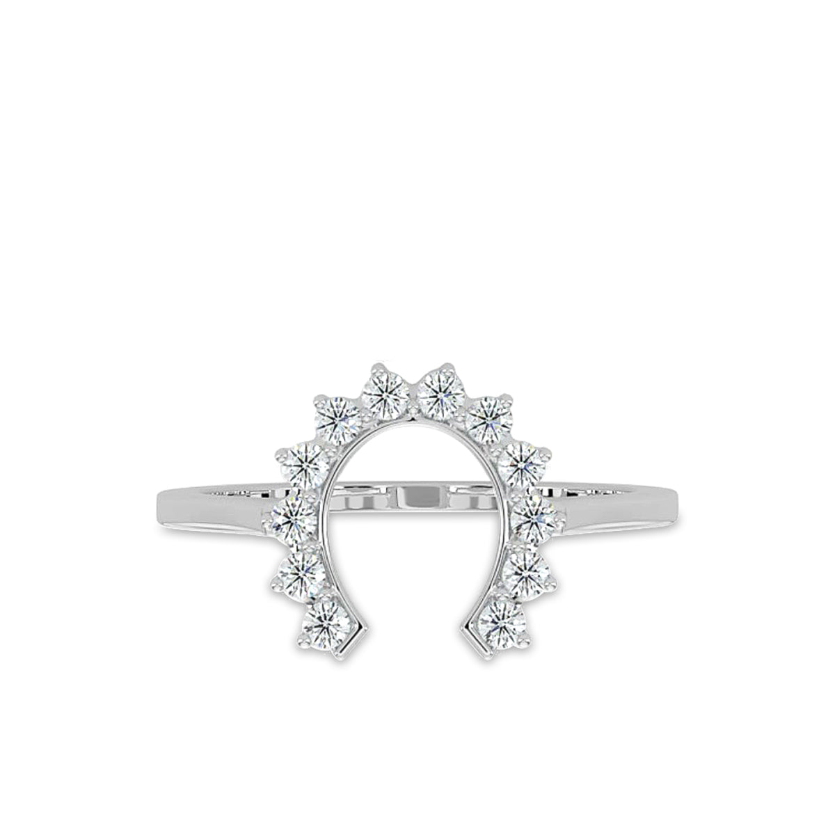 14KW 0.25 Ctw Women's Horse Shoe Diamond Ring