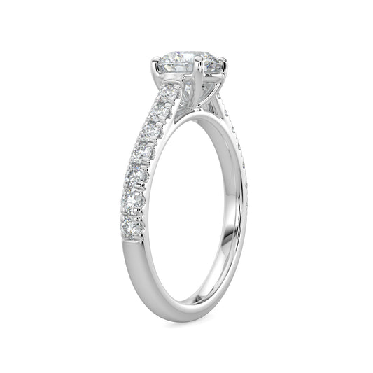 14KW 0.50 Ctw Semi Mount Classic Diamond Engagement Ring (1.00 Ctw Round Center)