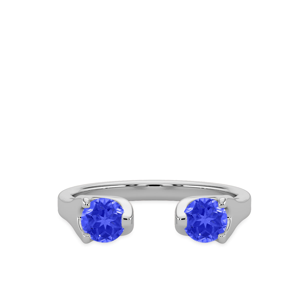 14KW 0.65 Ctw Two Stone Sapphire Band in U-Prong Setting (Avg 0.55-0.75 Ctw Sapp)