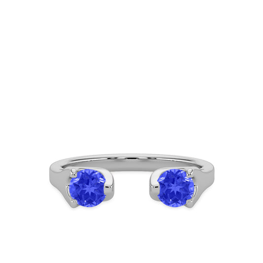 14KW 0.65 Ctw Two Stone Sapphire Band in U-Prong Setting (Avg 0.55-0.75 Ctw Sapp)