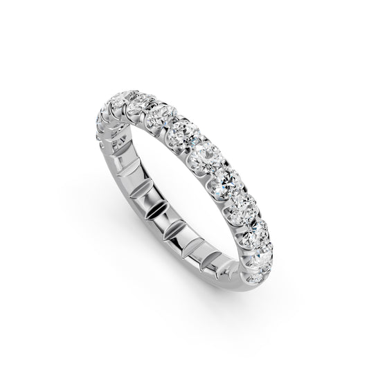 14KW 1.00 Ctw Halfway Diamond Band in U-Prong Setting