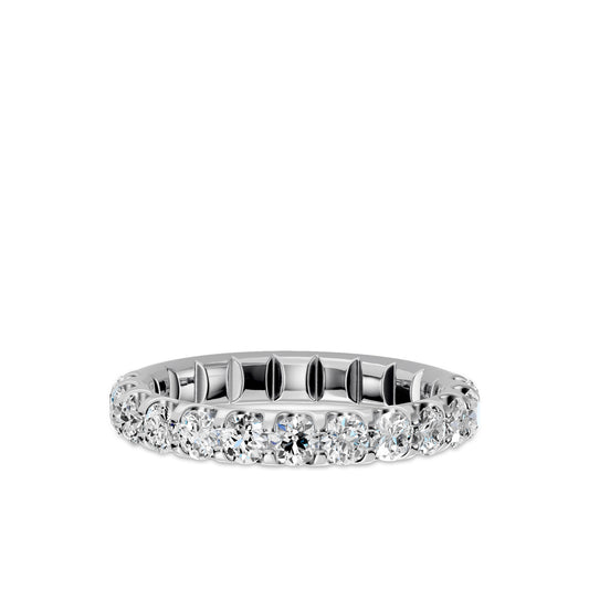 14KW 1.00 Ctw Halfway Diamond Band in U-Prong Setting