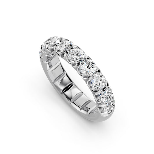 14KW 1.75 Ctw Halfway Diamond Band in U-Prong Setting