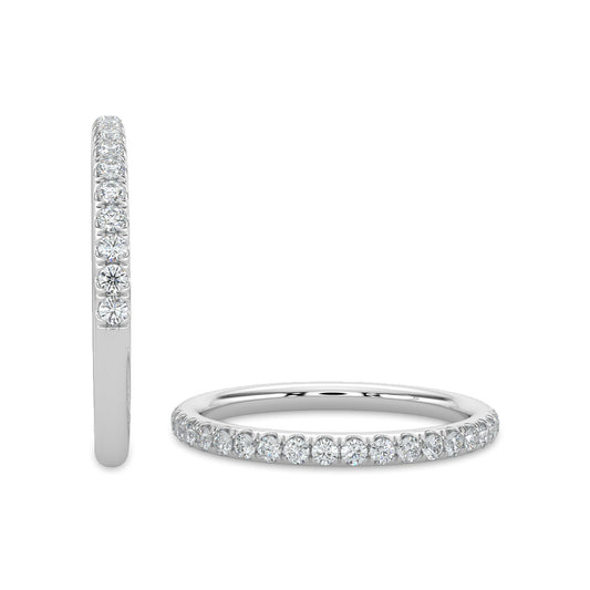 14KW 0.25 Ctw Diamond Band in Scallop Setting