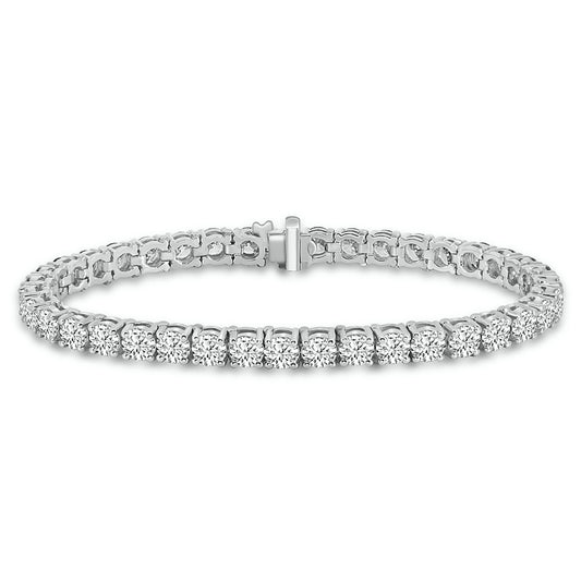 14KW  Lab Grown Classic Standard 4 Prong 10.00 Ctw Diamond Tennis Bracelet