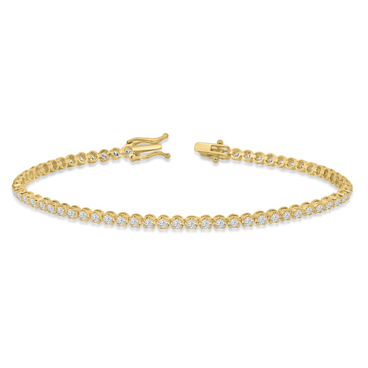 14KW Classic Standard 4 Prong 2.00 Ctw Diamond Tennis Bracelet in Crown Setting