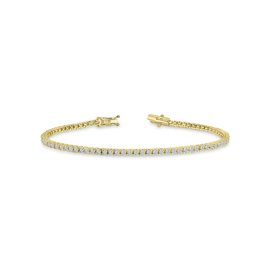 14KY Classic Standard 4 Prong 2.00 Ctw Diamond Tennis Bracelet