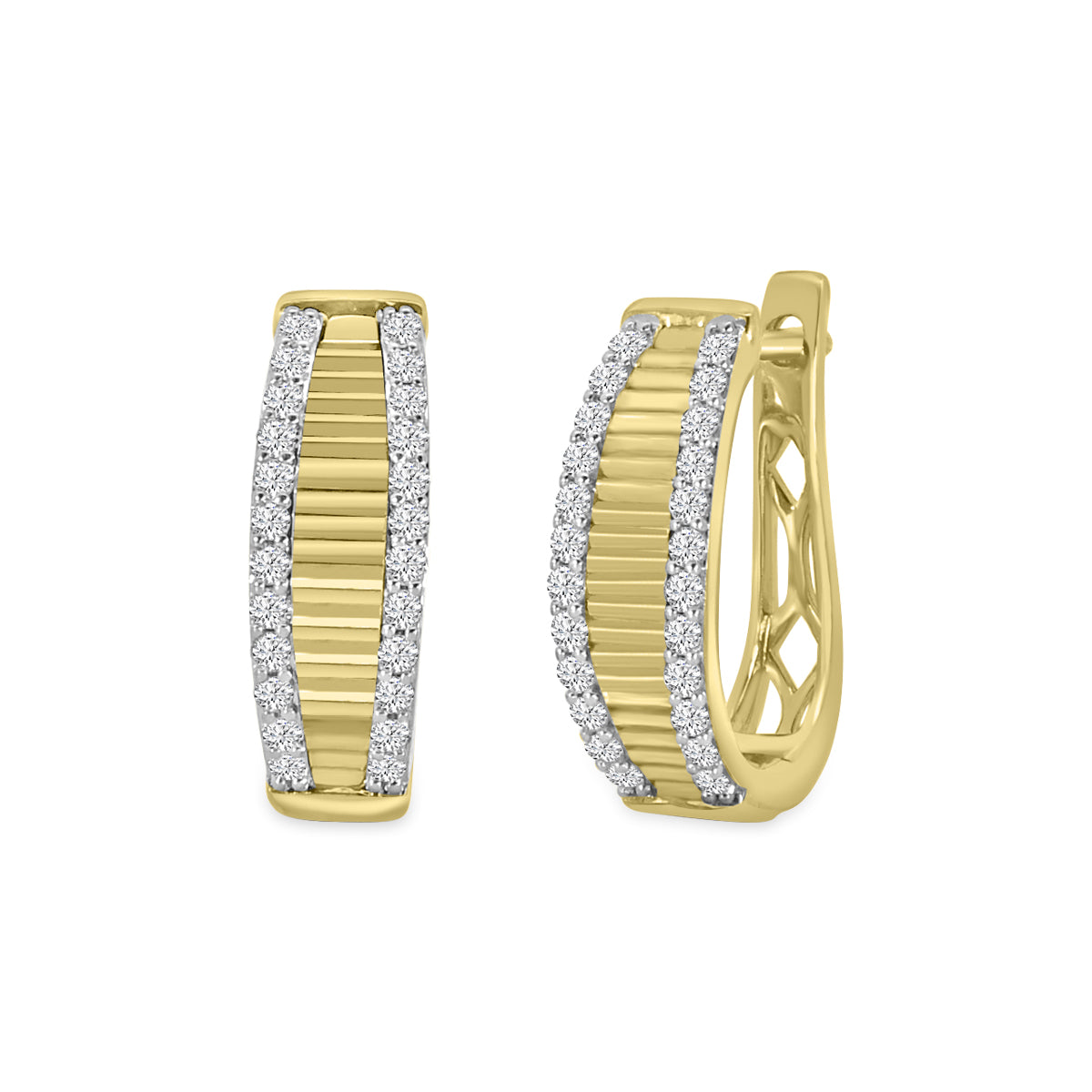10KY 1/2CT DIA TEXTURE HO0P EAR