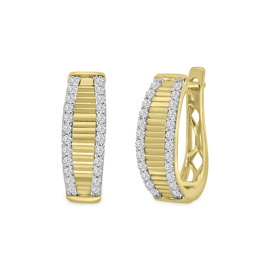 10KY 1/2CT DIA TEXTURE HO0P EAR