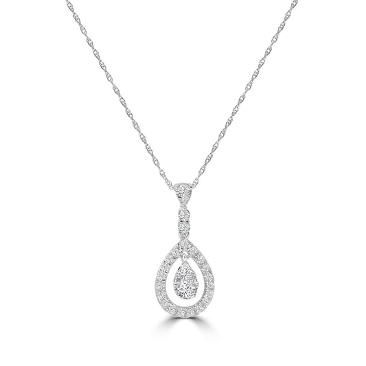 14KW 1/2CT DIA DROP PENDANT